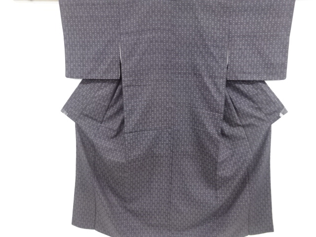 JAPANESE KIMONO / VINTAGE KIMONO / SILK / HAND WOVEN TSUMUGI / ABSTRACT PATTERN